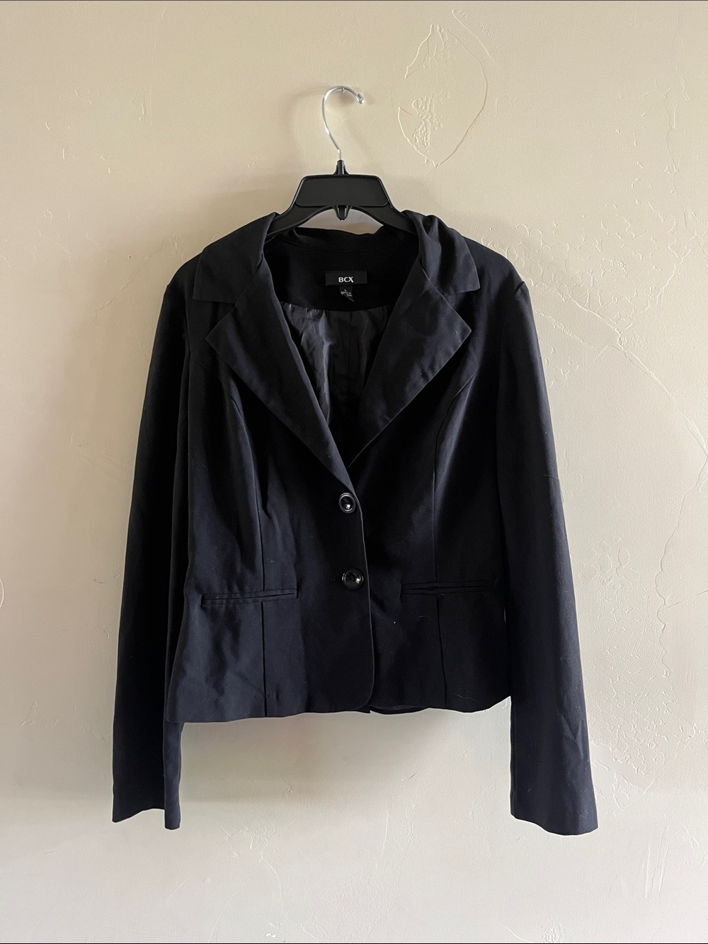 BCX Black Women's Two-Button Notch Collar Blazer